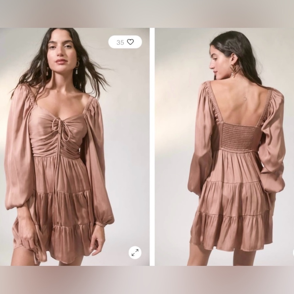 NWT MINKPINK Spencer Satin Tiered Mini Cocktail Dress Size Large